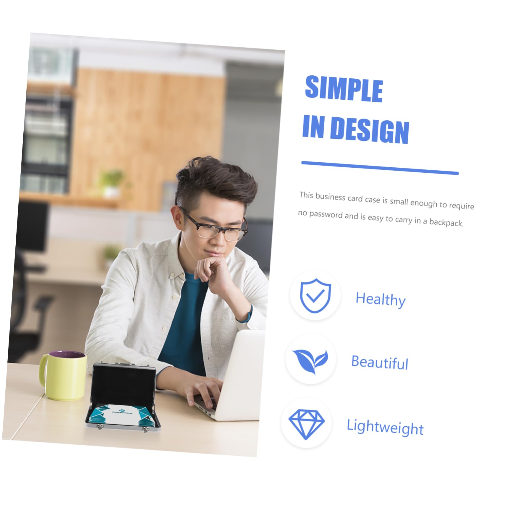 ifundom 3pezzi Biglietti Visita Design Valigetta Custodia Multifunzionale Per Ufficio Elegante e Resistente Per e Carte