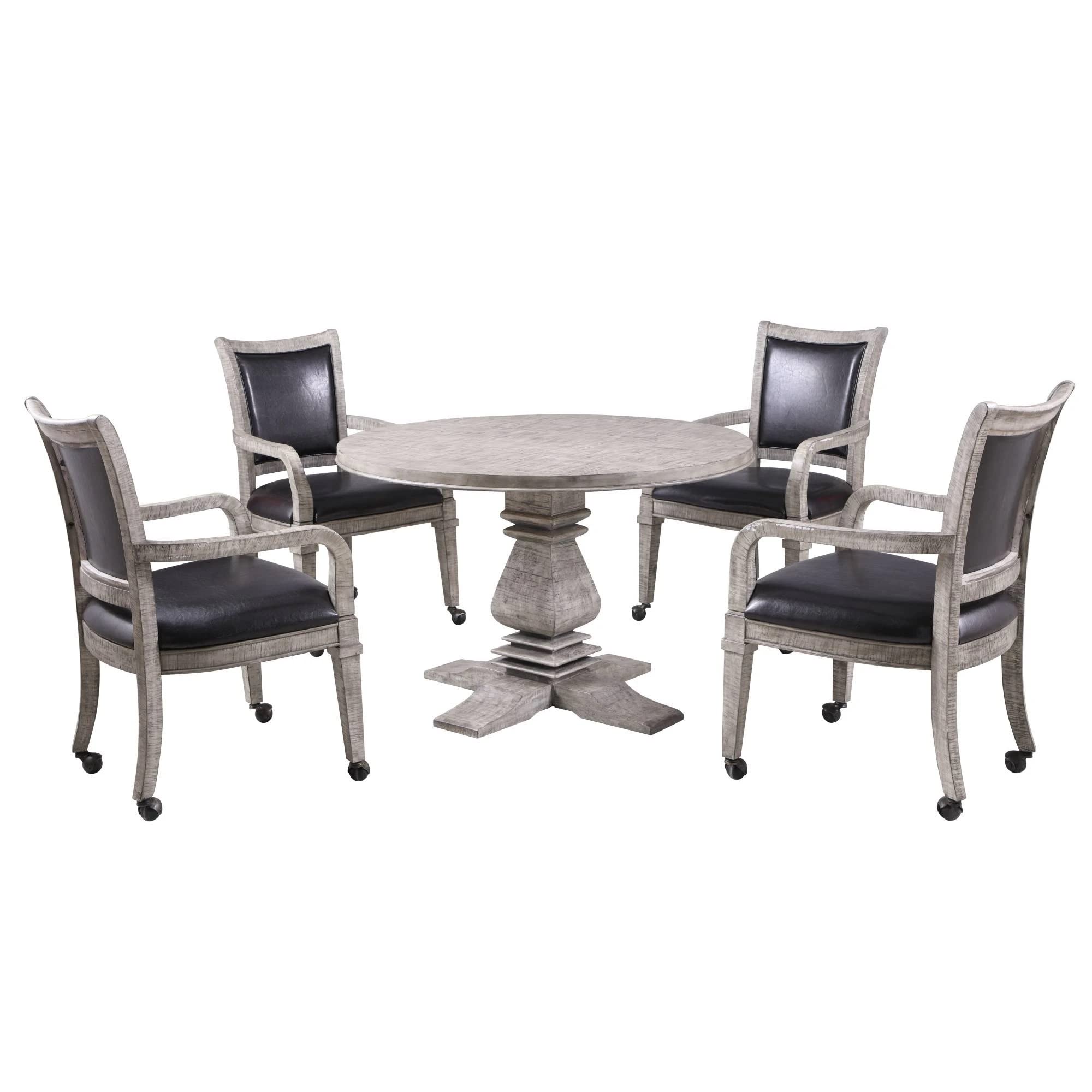 Montecito Dining and Poker Table Set - Driftwood