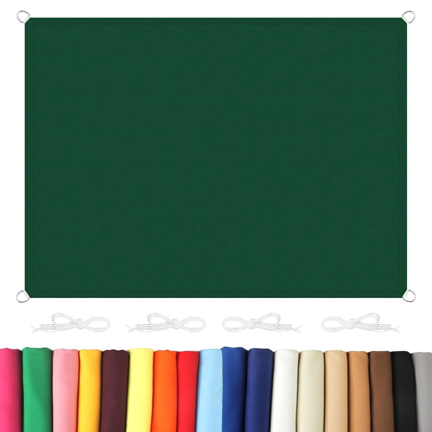 Voile d'ombrage 2x7m imperméable vert foncé pour patio et jardins