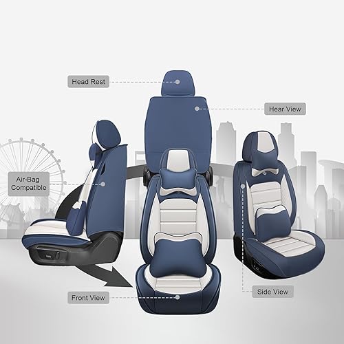 Miniatura 4 de JOJ Fundas de asiento de automóvil para Ford Expedition 2007-2022, funda de asiento de automóvil de 8 asientos, antideslizante, impermeable,