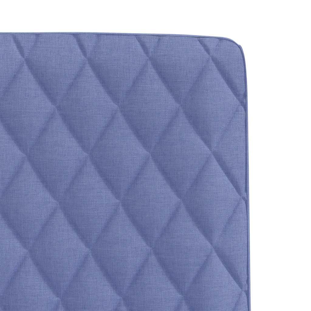 Juego de 4 sillas de comedor de tela azul vaquera, elegantes sillas tapizadas con suave funda de poliéster, resistente estructura de metal y madera y asiento cómodo para el comedor,