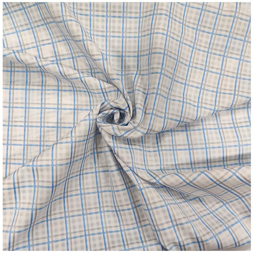 Stylish Checkered Shirt Fabric – Shade Checked Grid Pattern | 1.60 Meter Shirt Material for Men-image-26