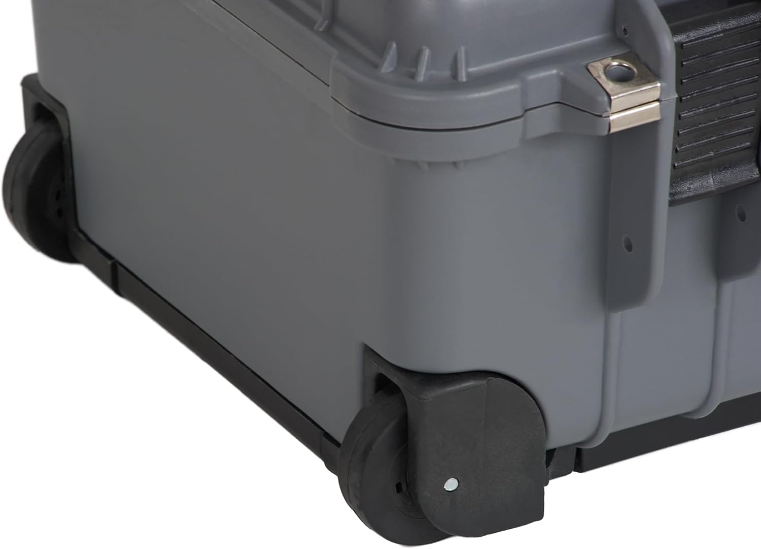 MEIJIA All Weather Rolling Waterproof Protective Case, Hard Camera Case,Dry Case with Retractable Pull Handle and Wheels,Foam Inserted,22 x13.81x9inches (Grey) - Image 4