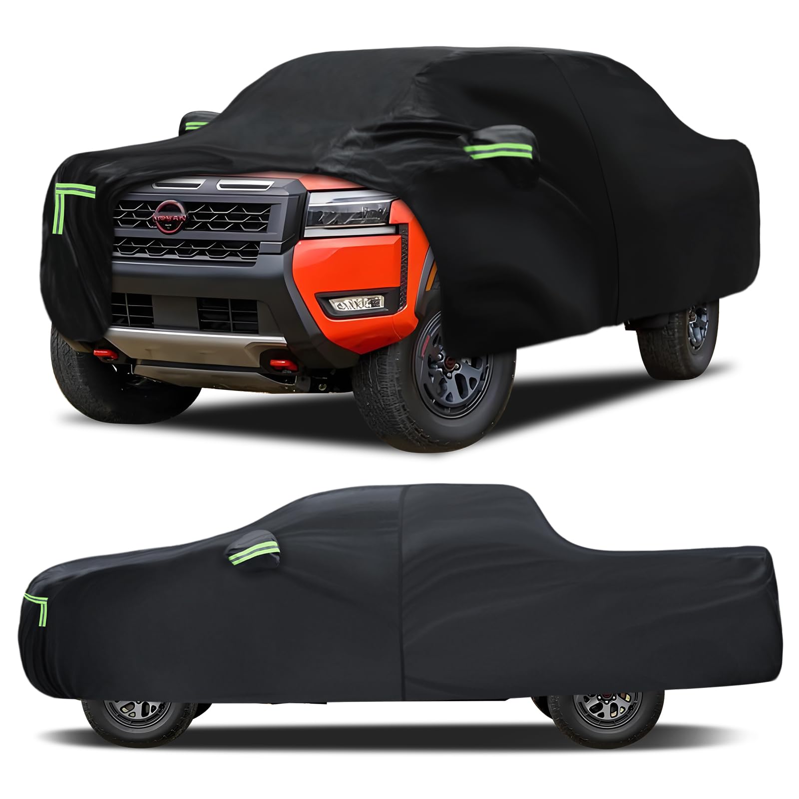 Photo 1 of Pickup Truck Cover Custom Fit for Nissan Frontier 2004-2026, 6 Layers Truck Cover Waterproof All Weather for Automobiles,Outdoor Full Exterior Cover,Rain, Sun, Wind Protection,Black