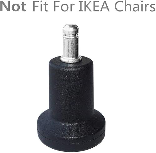 Miniatura 5 de Bell Glides - Ruedas giratorias de repuesto para silla de oficina o taburete para ruedas fijas estacionarias, para alfombras de alto perfil con