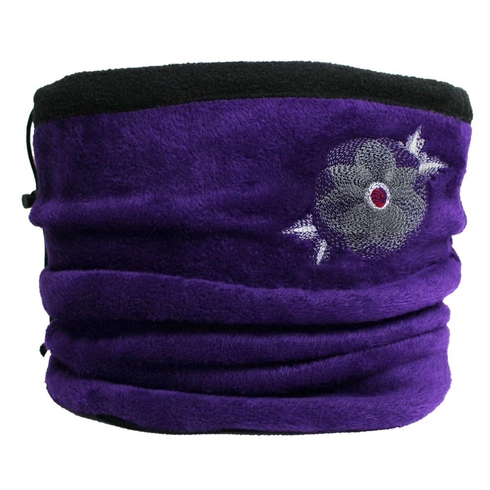 TeddyT's Women's Poppy Embroidered Thermal Fleece Snood with Adjustable Toggle