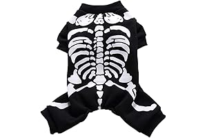 Chic Halloween Attire for Your Furry Friends: Cat Skeleton Costume Coat