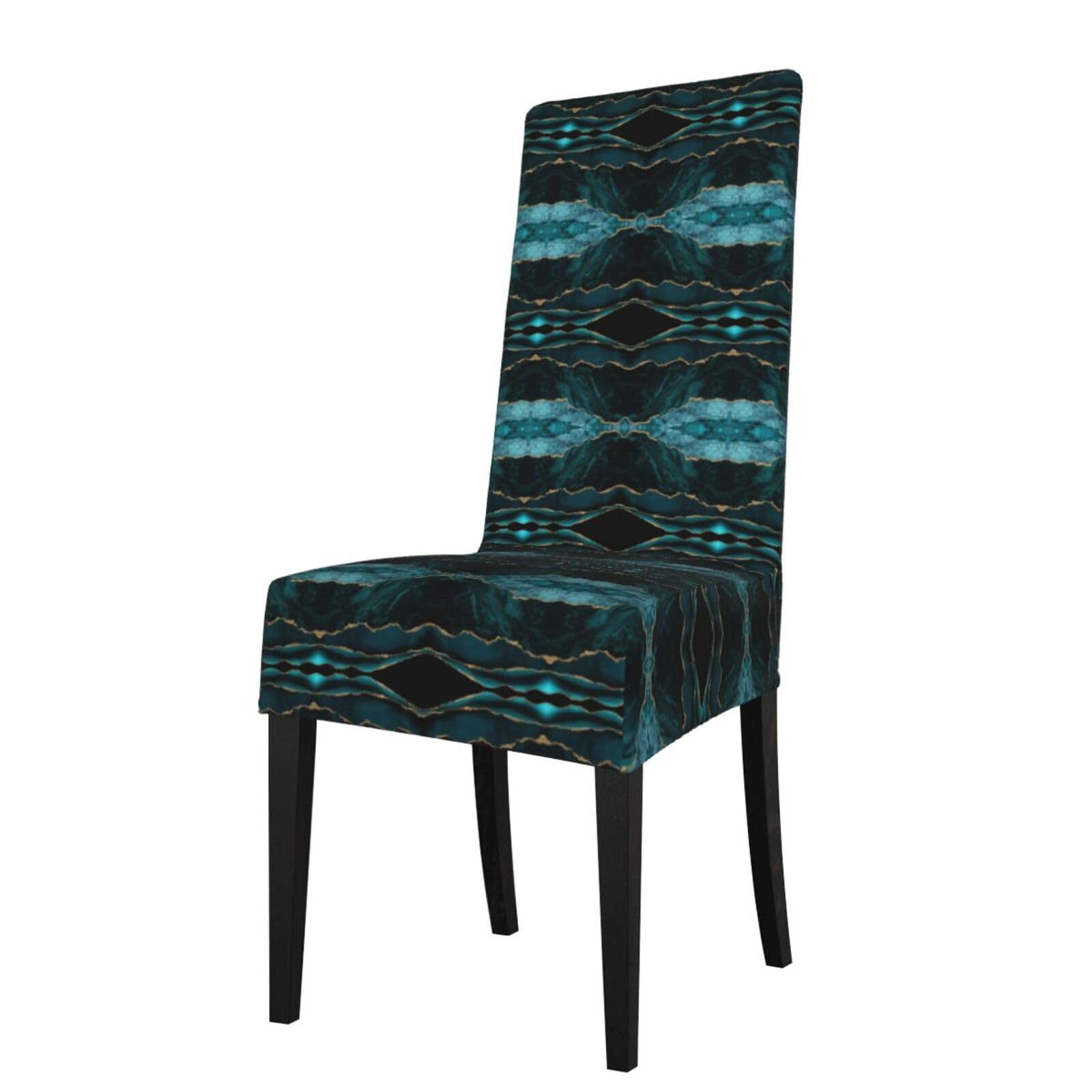 Lkymoh As Picture Teal Emerald Marble L And Scapes, Chair Covers Stretch Chair Slipcovers For Dining Room, For Party Pet Protection Universal Fit Soft Polyester
