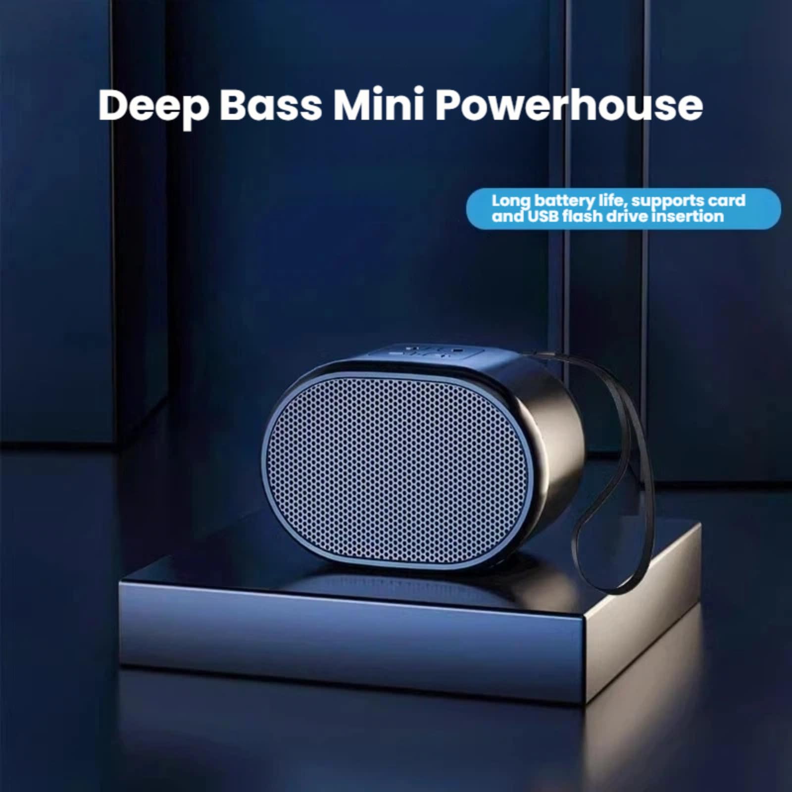 Mini haut-parleur Bluetooth portable avec batterie 1200 mAh, 12 heures d'autonomie, Bluetooth 5.0, base en silicone antidérapante pour les voyages et l'utilisation quotidienne