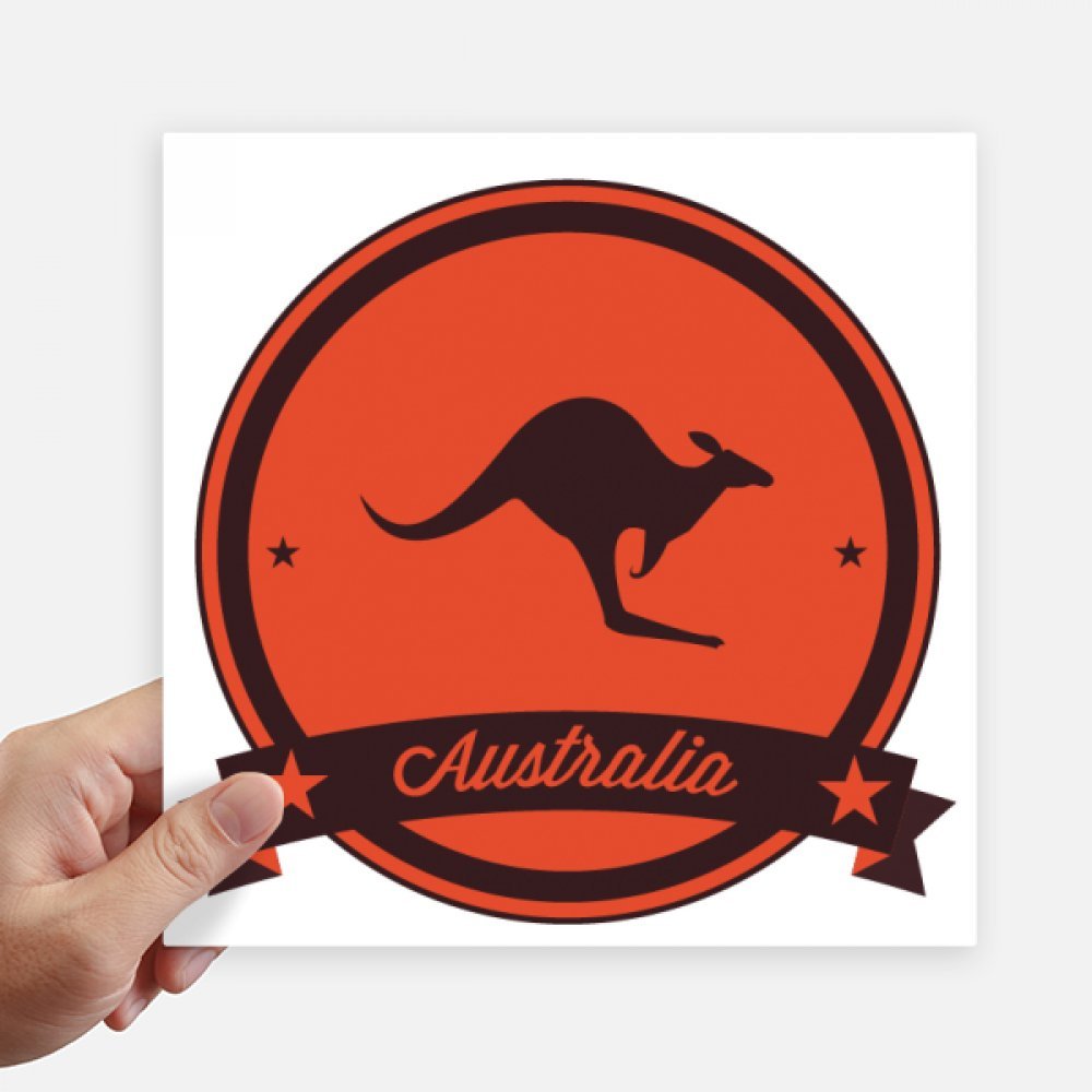 Sticker Australie kangourou carré 20 cm déco pour moto et pc portable