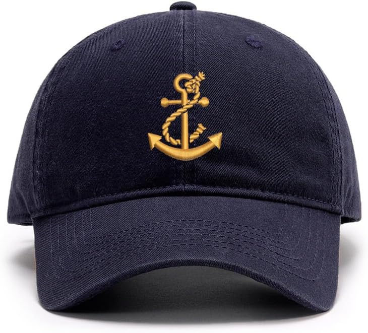 Men's Baseball Caps Embroidered Anchor Washed Cotton Vintage Caps