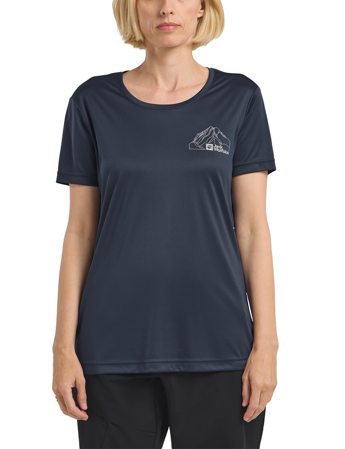 Jack Wolfskin Damen Peak Graphic W T-Shirt, MTN Midnight Sky, XS EU
