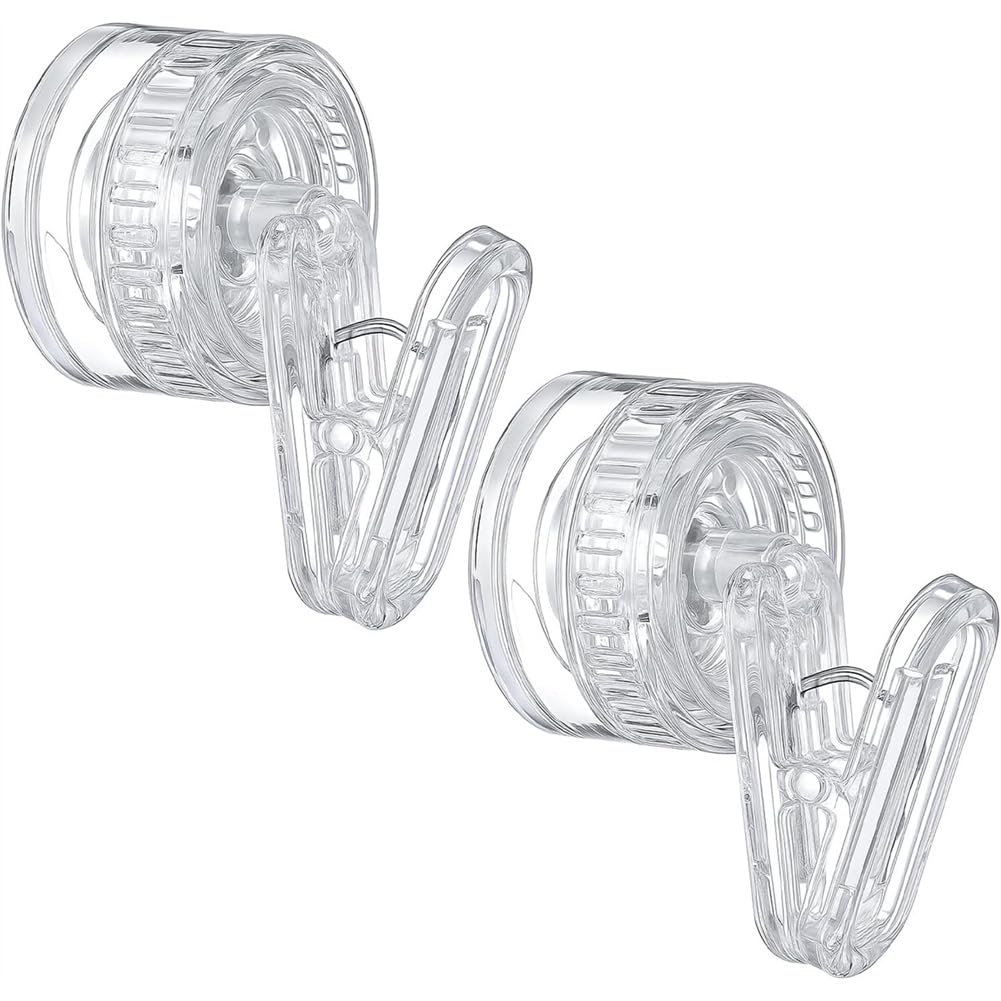 Pinafresa Dish Glove Clip with Suction Cup Easy Install Removable Transparent Plastic Wall Mounted Hook for Kitchen (2 Pcs)