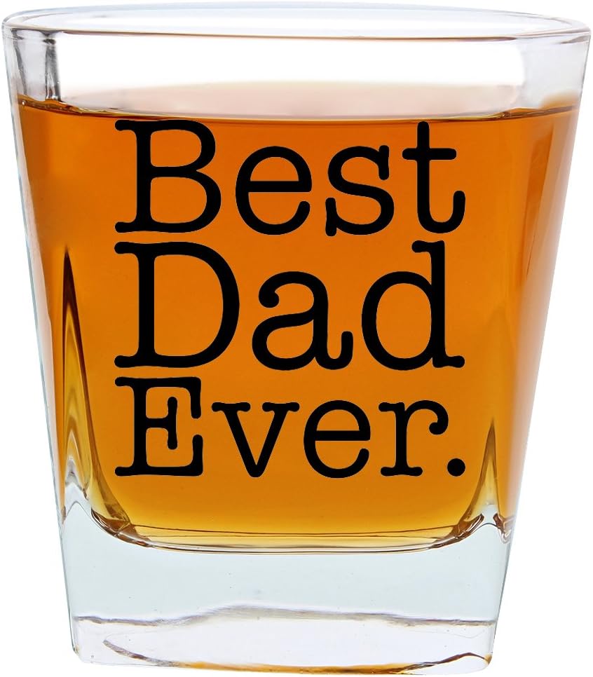 Father Day Gifts for Dad Best Dad Ever Birthday Gifts for Dad Perfect Gifts for Dad Square Lowball Glasses 2-Pack Square Lowball Tumbler Set Black