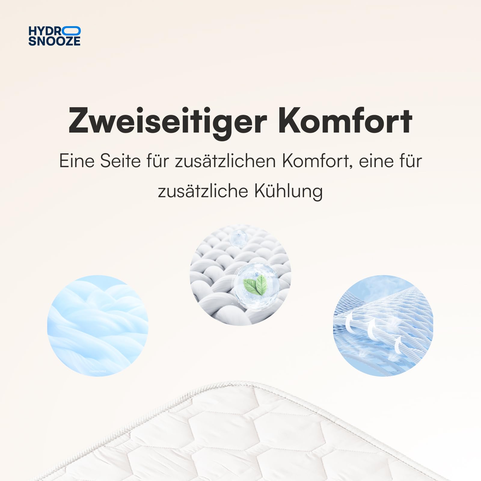 Hydro Snooze Wasser-Kühl- und Heizmatratzenauflage, Matratze Kühlung Bett-Pad für Nachtschweiß, ideal für heiße Schläfer, 15℃-55℃, Komfort für alle Jahreszeiten, 180cm x 200 cm Super King