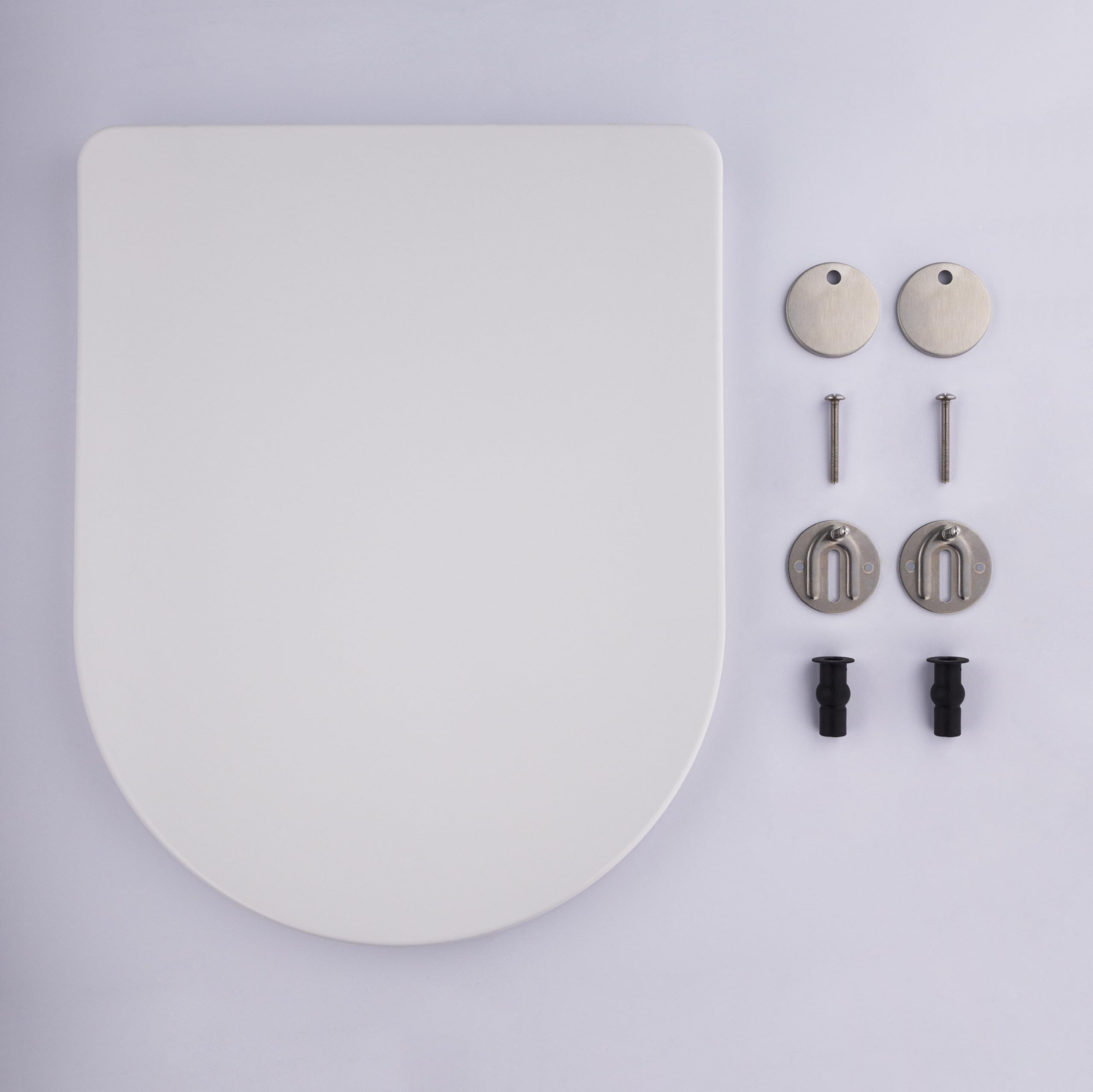 Abattant WC blanc universel clipsable/nettoyage facile - lunette de toilettes Thermodur extra plat frein de chute forme D NOYON & THIEBAULT