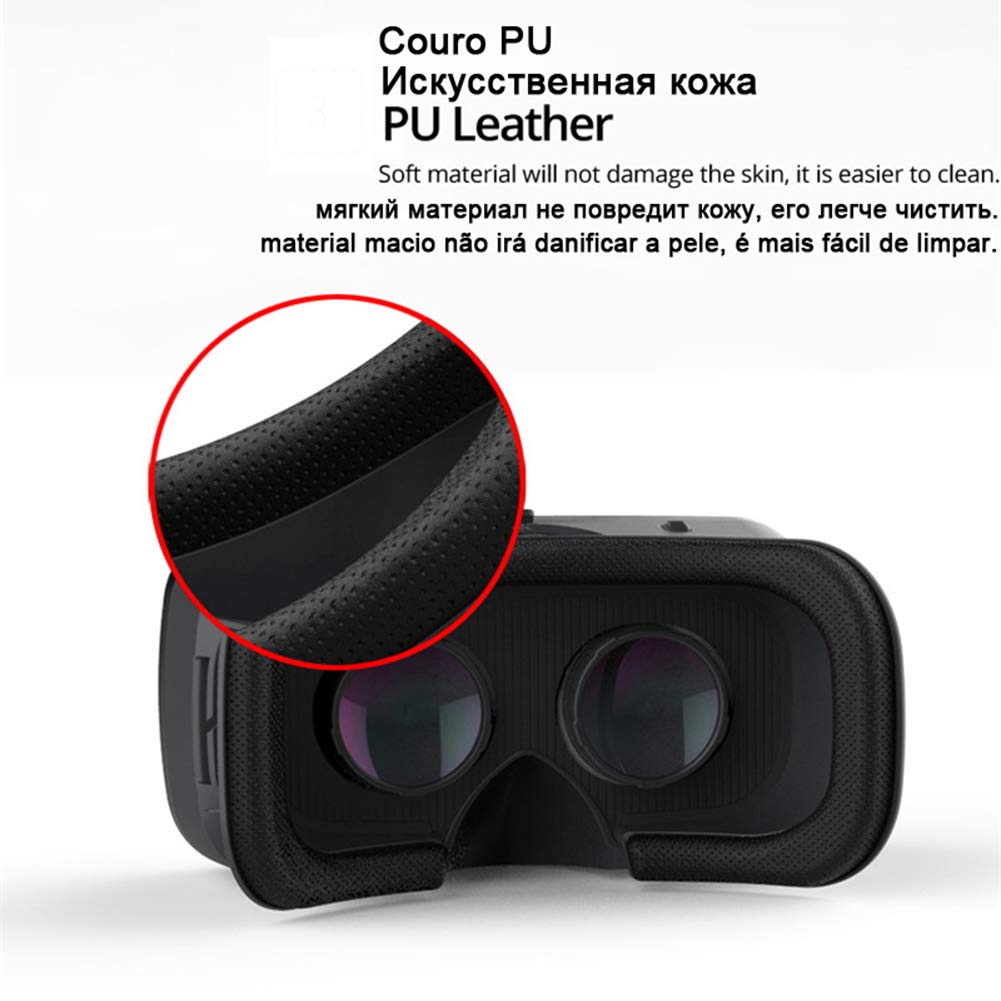 Gafas de Realidad Virtual,Gafas con Visor Adaptador 3D Realidad Virtual VR - Smartphone, con Auriculares Ángulo de visión 100°Android & iOS Compatible