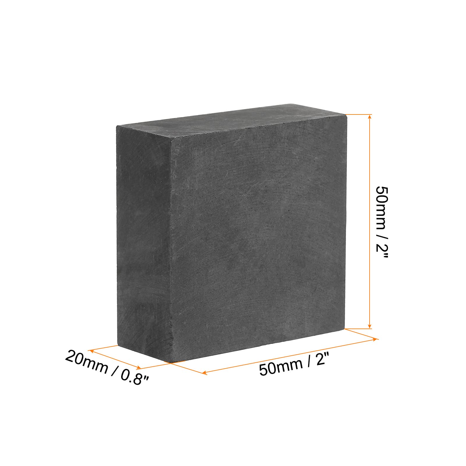 sourcing map Graphite Bloc Lingot Rectangle Graphite Electrode Plaque Planche 50x50x20mm pour Fondre, Couler, Électrolyser, Électroplaquer, Paquet de 2