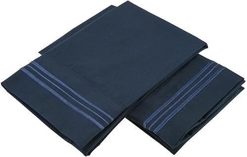 Miniatura 6 de Clara Clark Juegos de sábanas de la serie 1800  Mantente en forma en el colchón con correas elásticas en las esquinas, tamaño King, azul marino