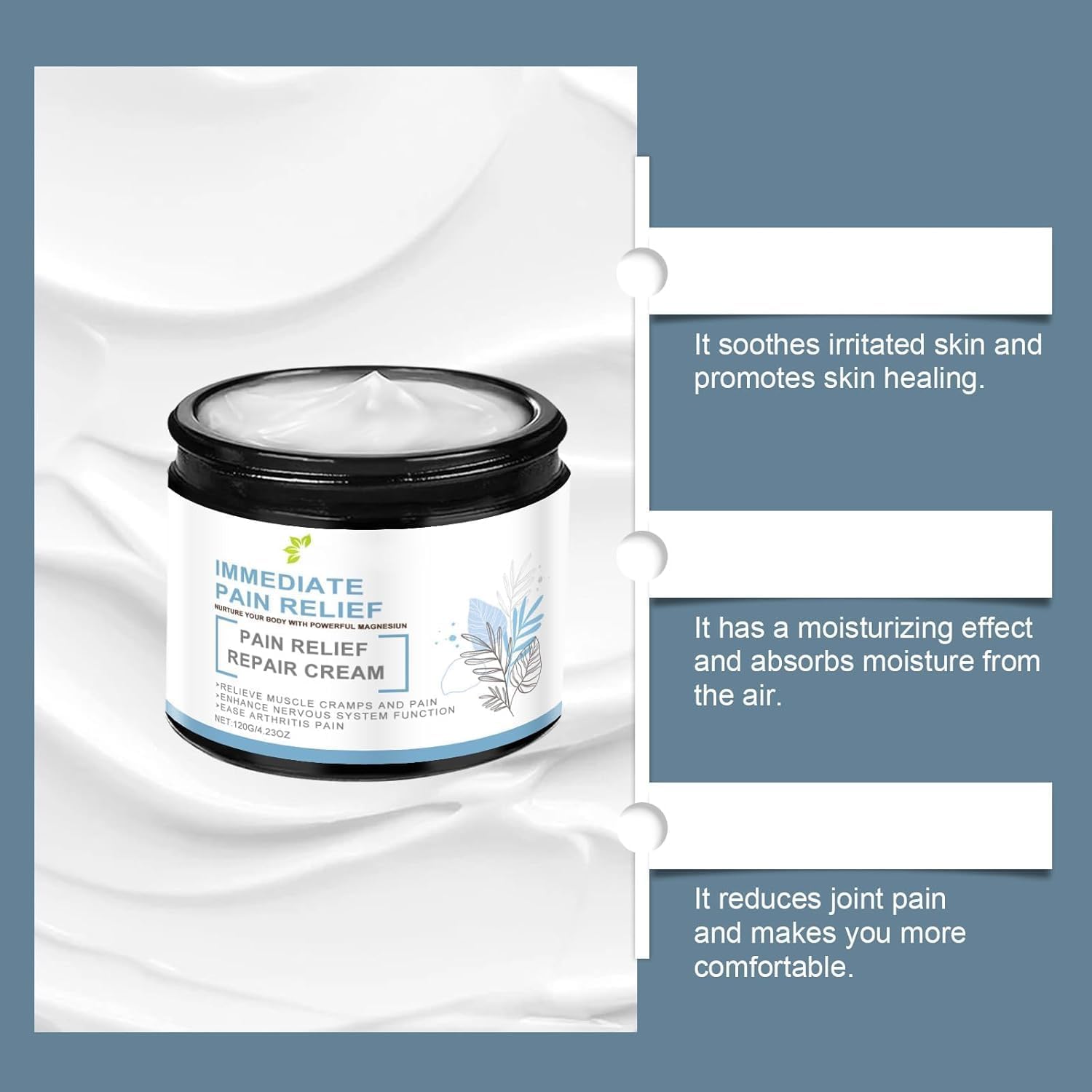 Ourlyard Magnesium Pain Relief Cream,Professional Joint Repair Creams,Natural Joint Gel Effective Relief for Back, Neck, Hands, Knee, Natural Ingredients for all Skin Types(1PCS) - Image 2