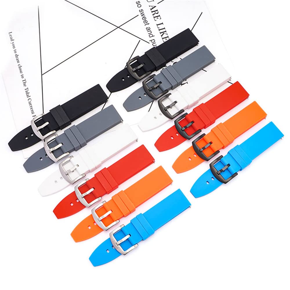 Hebilla acero pulseras silicona Correa de silicona 16mm 18mm 20mm 22mm 24mm 26mm 28mm Correa de reloj de silicona pulsera deportiva de liberación rápida
