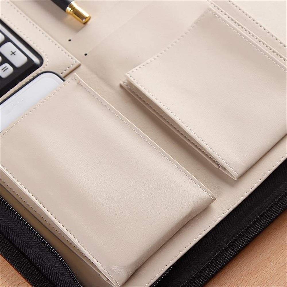 Folder konferencyjny, skórzany segregator, biznesowy, dla mężczyzn i kobiet, biznesowa torba na dokumenty (brązowy, 32,5 x 24,5 cm)