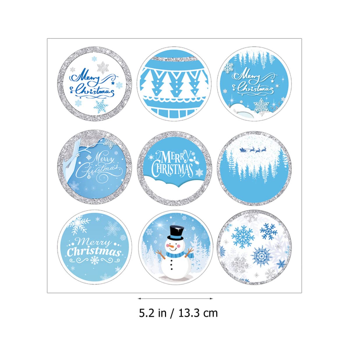 NUOBESTY 100fogli Etichette Adesive Natalizie Da Stickers Decorativi Con Motivi Di Fiocchi Di Autoadesivi e Resistente Per Regali e Decorazioni Festive
