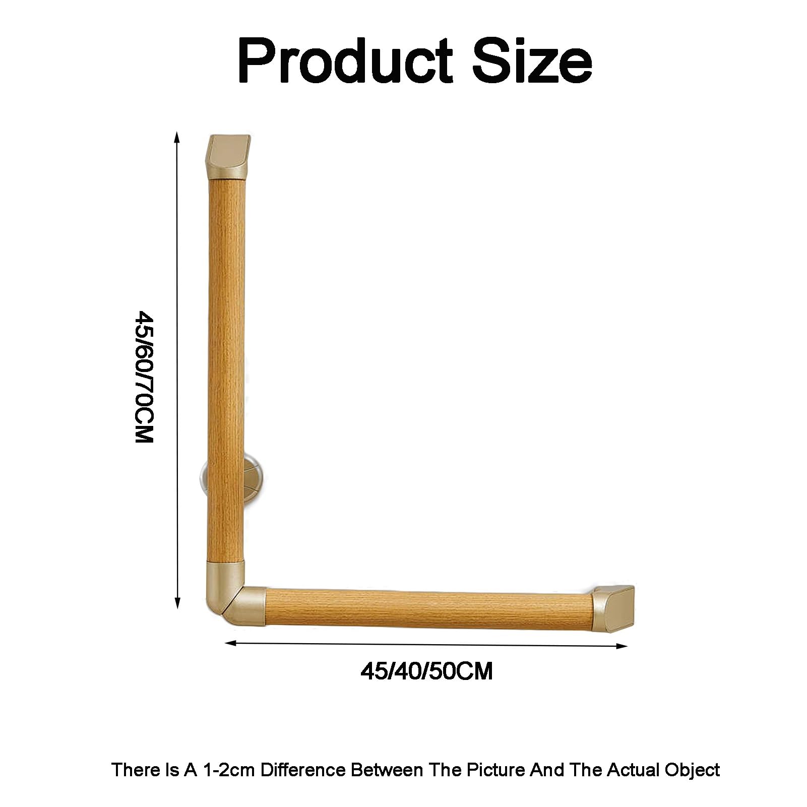 Barra de agarre para baño, barra de seguridad en forma de L para ducha e inodoro para apoyo de ancianos, ideal para bañeras, duchas, escaleras y cocinas (construcción resistente)