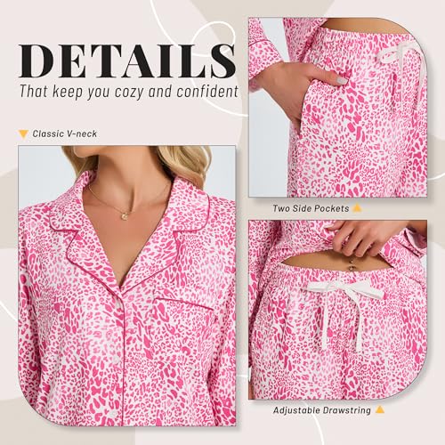 Image of LYCY Womens Pajama Sets Floral Print, Long Sleeve Button Down Pajamas Set for Women Soft Sleepwear Pjs 2 piece Loungewear