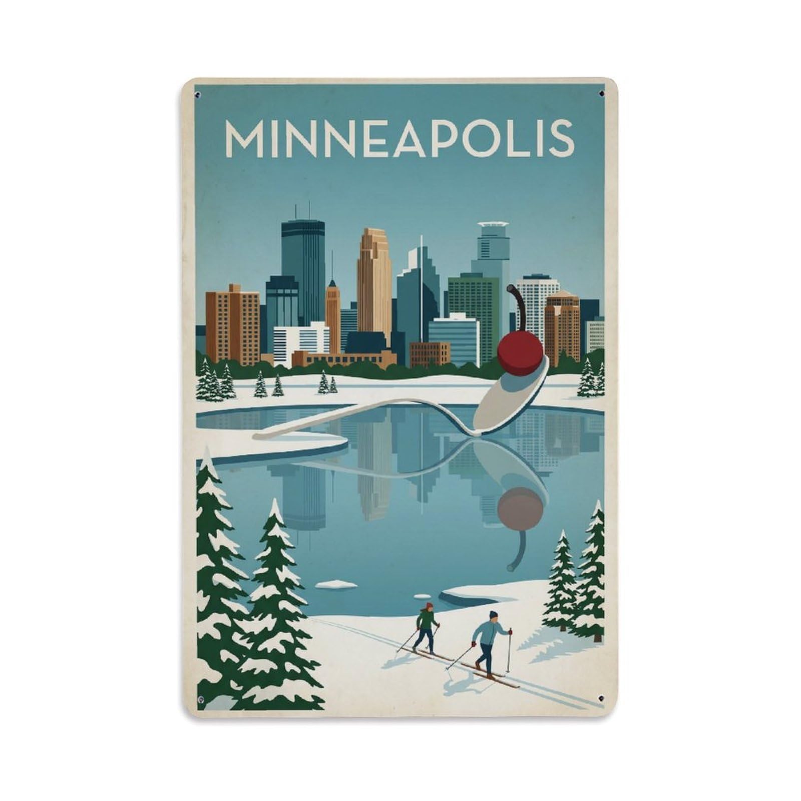 Gead 8X12inch Style Usa Minneapolis Vintage Travel Metal Tin Sign