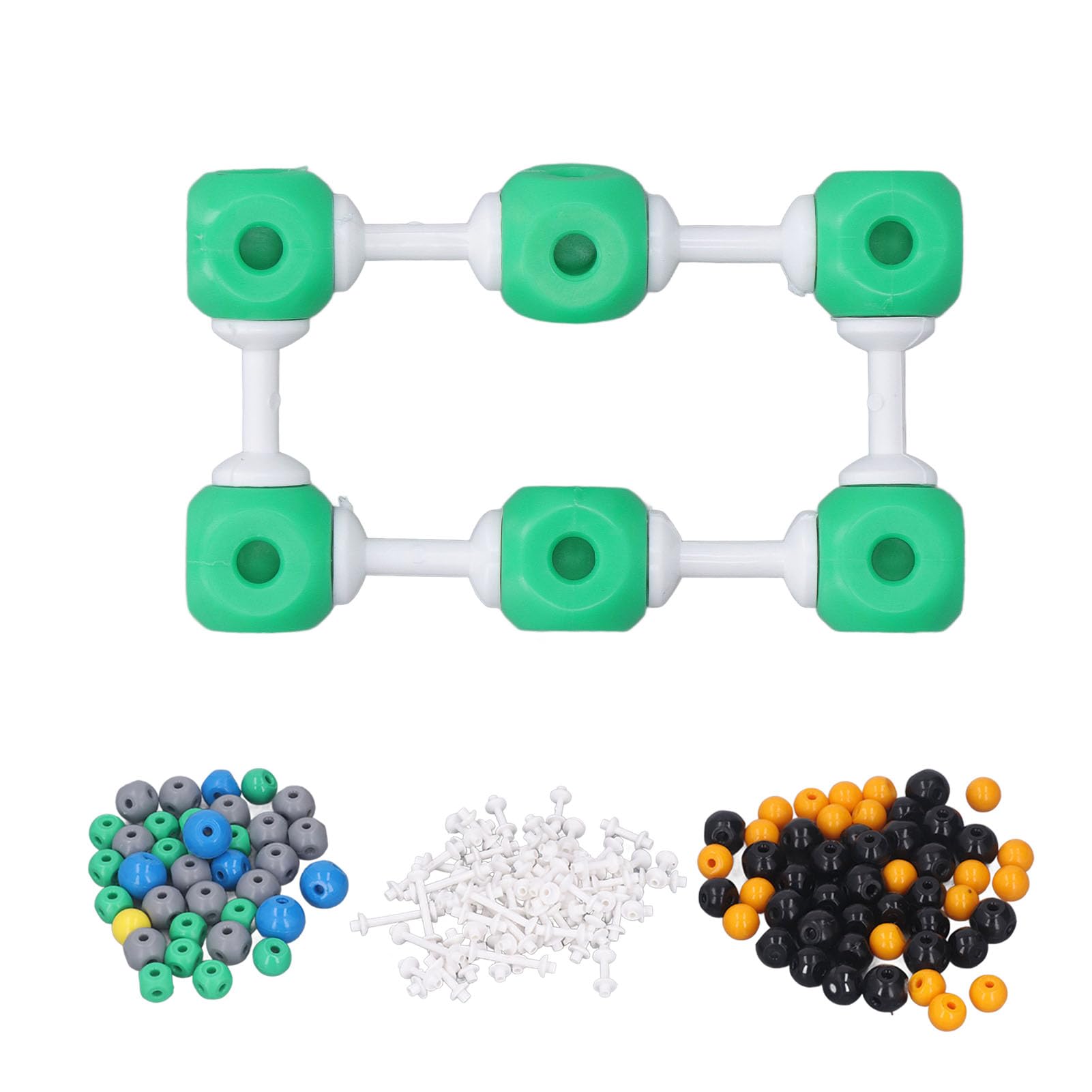 Bunte PP-Kugeln Chemie Molekulares Modellbausatz mit Kohlenstoff, Wasserstoff, Stickstoff, Sauerstoff, Schwefel, Atomen und Aufbewahrungsbox für Schule, Labor, Bildung, 1 Set