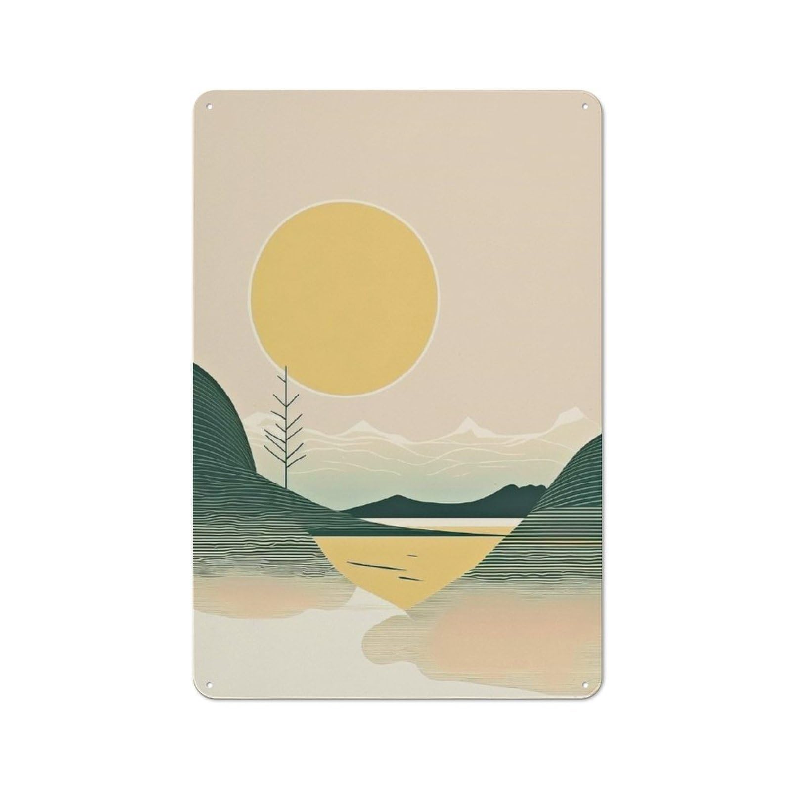 Junmoney Minimalist Desert Vintage Tin Sign 30X20cm For Pub Or Café, For Everyday Room Decor With A Vintage Look