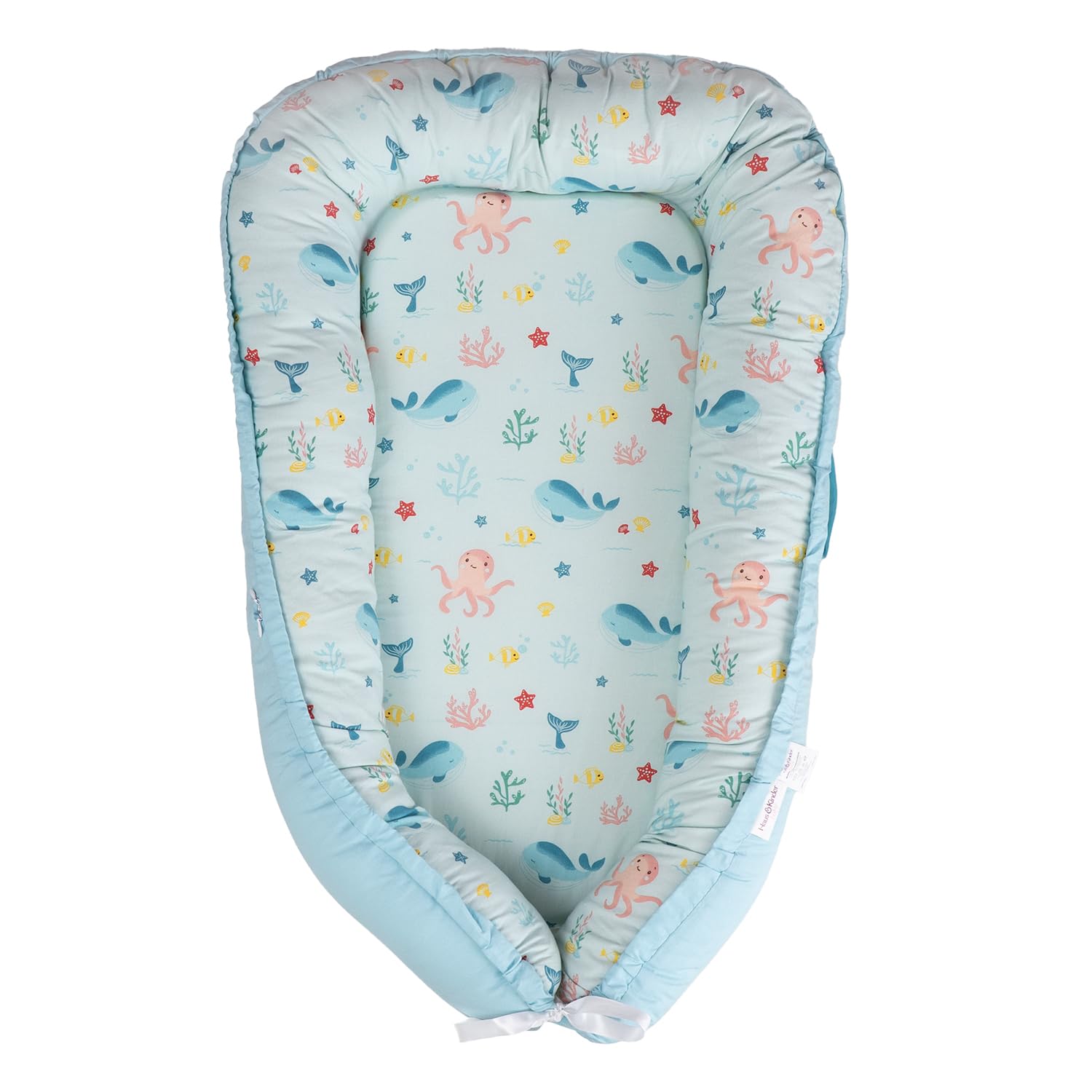 Sponsored Ad - Haus and Kinder Baby Sleeping Bag | Cotton Sleeping Bag Set for Infants and New Born Baby | Carry Nest and Portable Bassinet for 0-24 Months | Sleeping Pod Bed (Vitamin Sea)