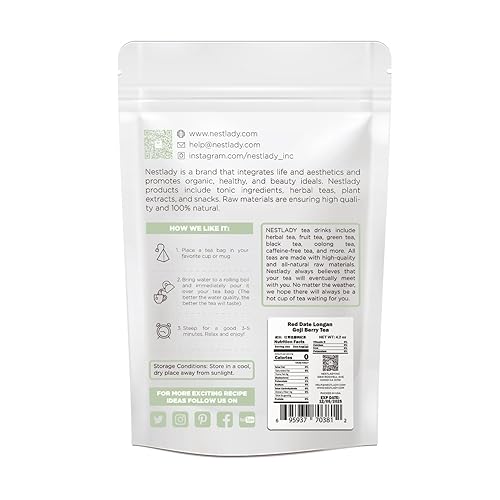 Miniatura 6 de NESTLADY Té rojo de bayas de Goji Longan, té de hierbas, té de flores, dátiles rojos, Longan, bayas de Goji, té combinado, bolsas de té nutritivas