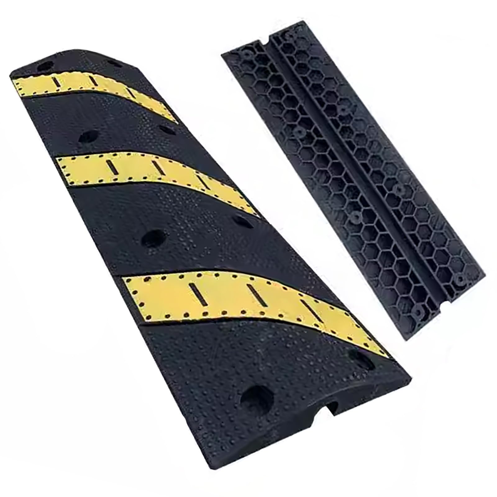 Tope de Velocidad de Goma Rampa Protectora de Cable de Alta Resistencia de 1 Canal, Tope de Velocidad Modular, Tope de Velocidad de Garaje, para Caminos de Grava de Garaje Concreto Asfáltico (Color :