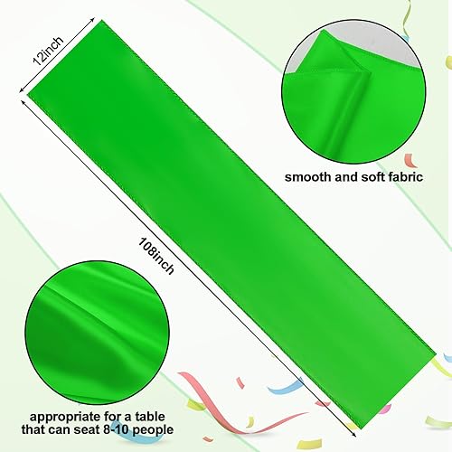 Miniatura 2 de Kinlop Camino de mesa de satén colorido de 12 x 108 pulgadas, camino de mesa de seda para fiestas, bodas, banquetes, graduaciones, decoración de