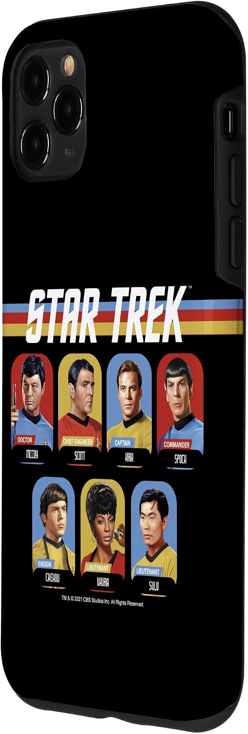 iPhone 11 Pro Max Star Trek Group Shot Boxed Portrait Retro Stripes Case