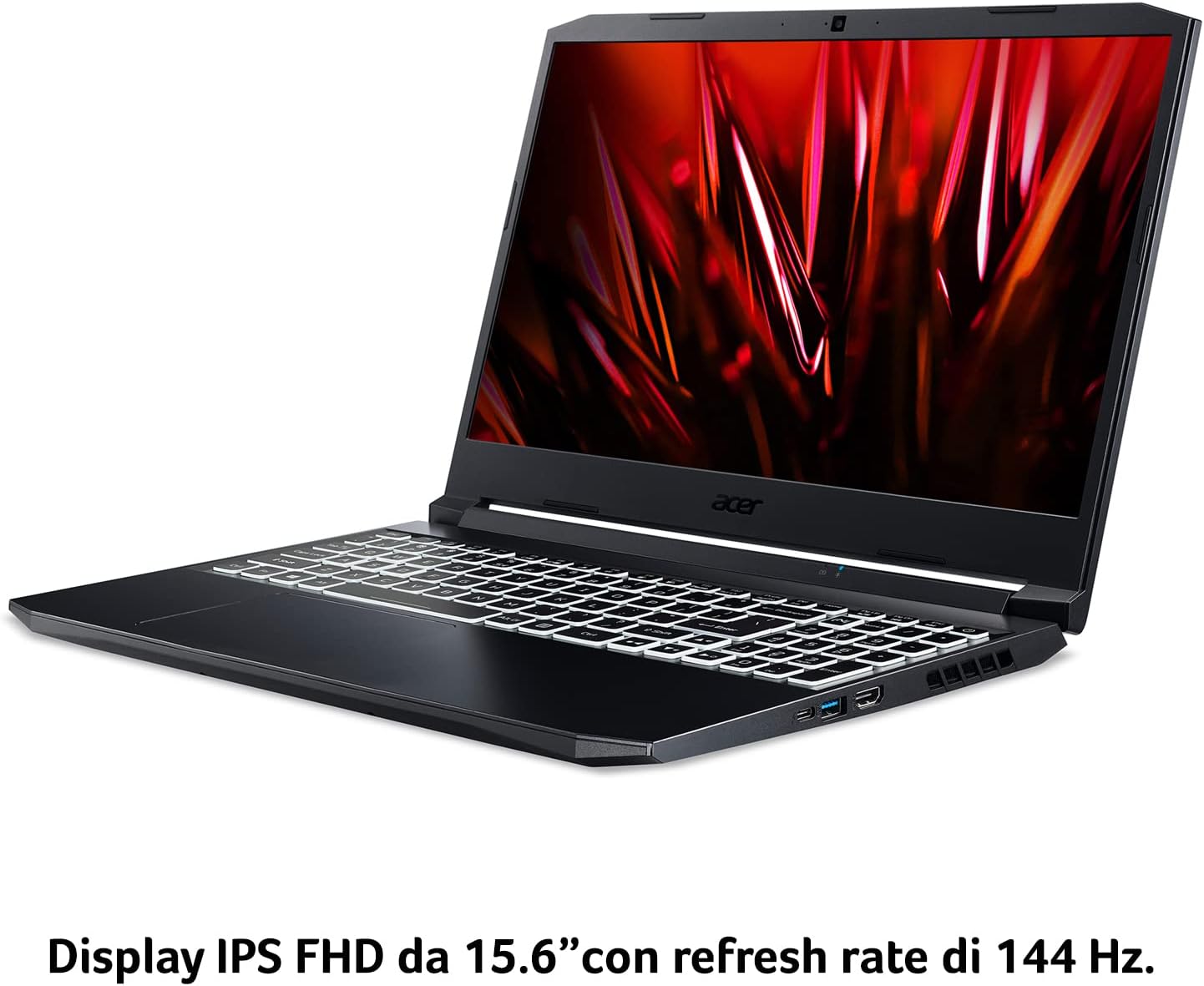 Acer Nitro 5 AN515-57-70MT Notebook Gaming, Processore Intel Core i7-11800H, Ram 16 GB DDR4, 1024 GB SSD, Display 15.6 FHD IPS 144 Hz LED LCD, NVIDIA GeForce RTX 3060 6 GB, Windows 11 Home