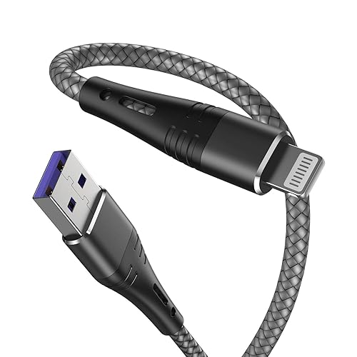 Miniatura 8 de [Certificado Apple MFi] Paquete de 2 cargadores de iPhone de 6.6 pies, cable Lightning de 6.6 pies de largo, cable trenzado de carga USB para