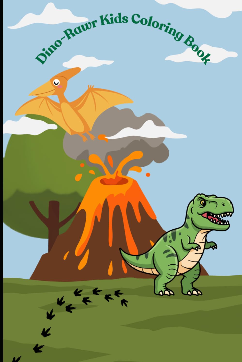Dino-Rawr kids Coloring Book ages 3-8: Dinosaur kids coloring book