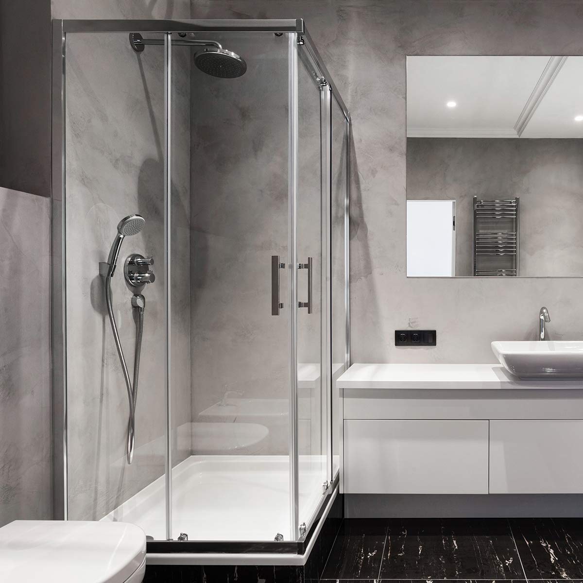 STEIGNER Junta mampara ducha UK13 100cm (1 ud.) transparente para puerta 3,5-5 mm - Set con 2x juntas magnética UKM01 200cm para puertas de ducha 180° - Ajuste perfecto, Fácil instalación, Impermeable