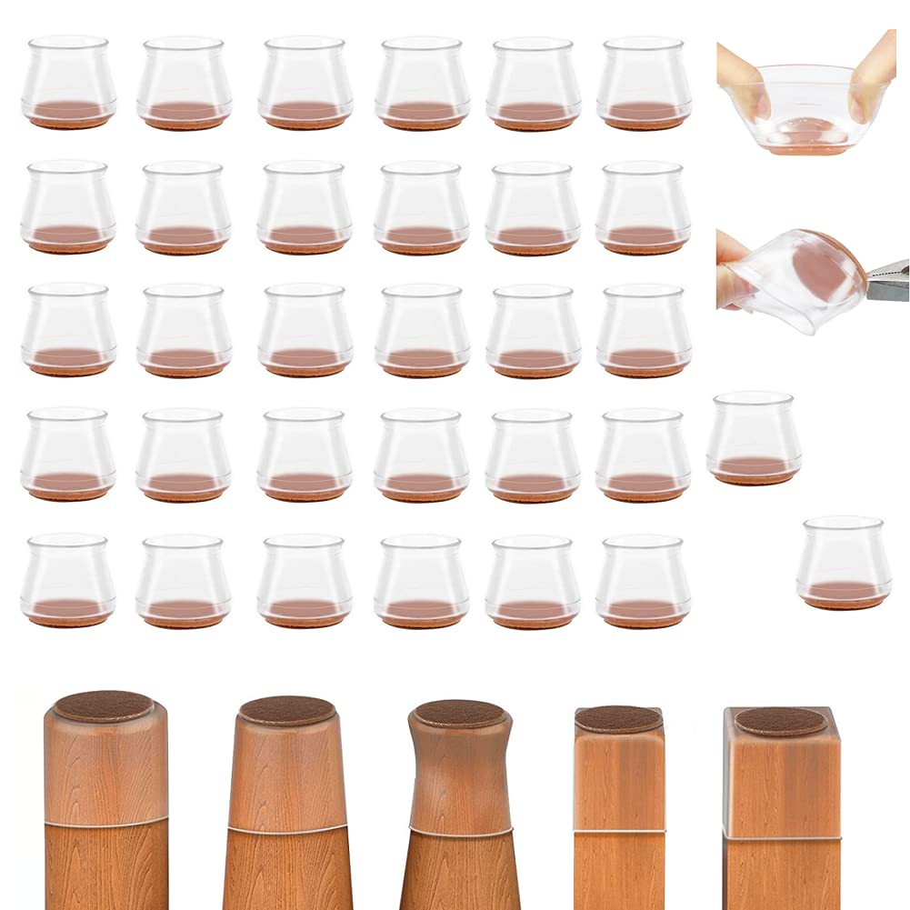 Buy Chair Leg Protectors for Hardwood Floors, MUZAMOX Silicone Chair