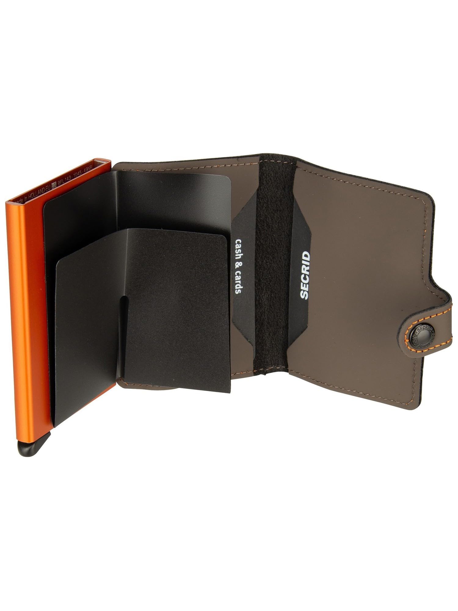 Secrid Miniwallet Truffle & Orange - Tarjetero de Piel para 4 Tarjetas o 6 Tarjetas sin Relieve, 10,2 x 6,5 x 2,1 cm, Color Naranja