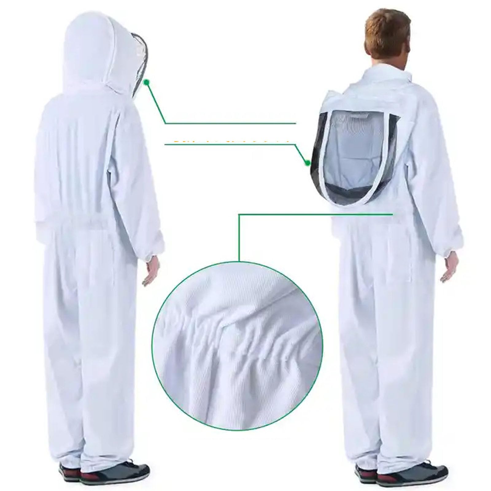 Traje de Apicultor Profesional con Velo,Traje de Abejas,Traje de Apicultura con Guantes,Ropa Apicultura Protección Cuerpo Completo Hombres Mujer para Apicultura Transpirable Anti AVI(Size:l,Color:b)