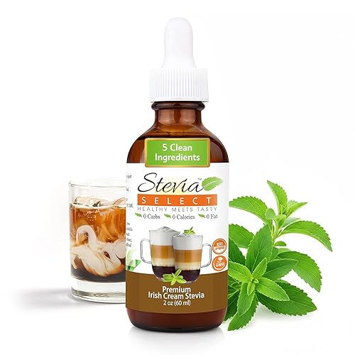 Stevia Select Irish Cream Flavored Liquid Stevia – Zero Calorie Coffee, Tea, Drink & Baking Sweetener, All-Natural, No Erythritol, Keto-Friendly de Stevia Select Especiales Sin azúcar. Beneficios del producto Cero calorías, apto para dieta cetogénica, sin impacto en los niveles de azúcar en la sangre Información del empaque Botella