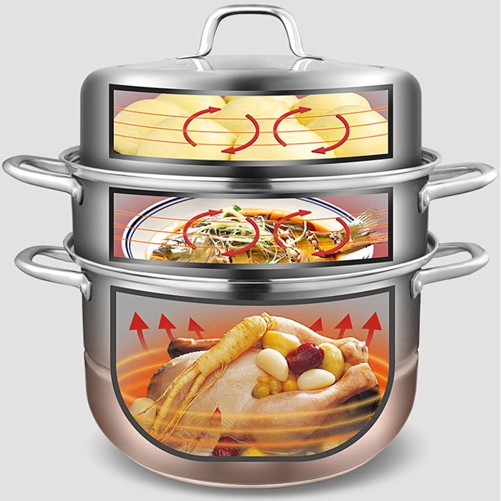 Steamer Household Stainless Steel Thickened Large Steamer Steamed Buns Large Capacity