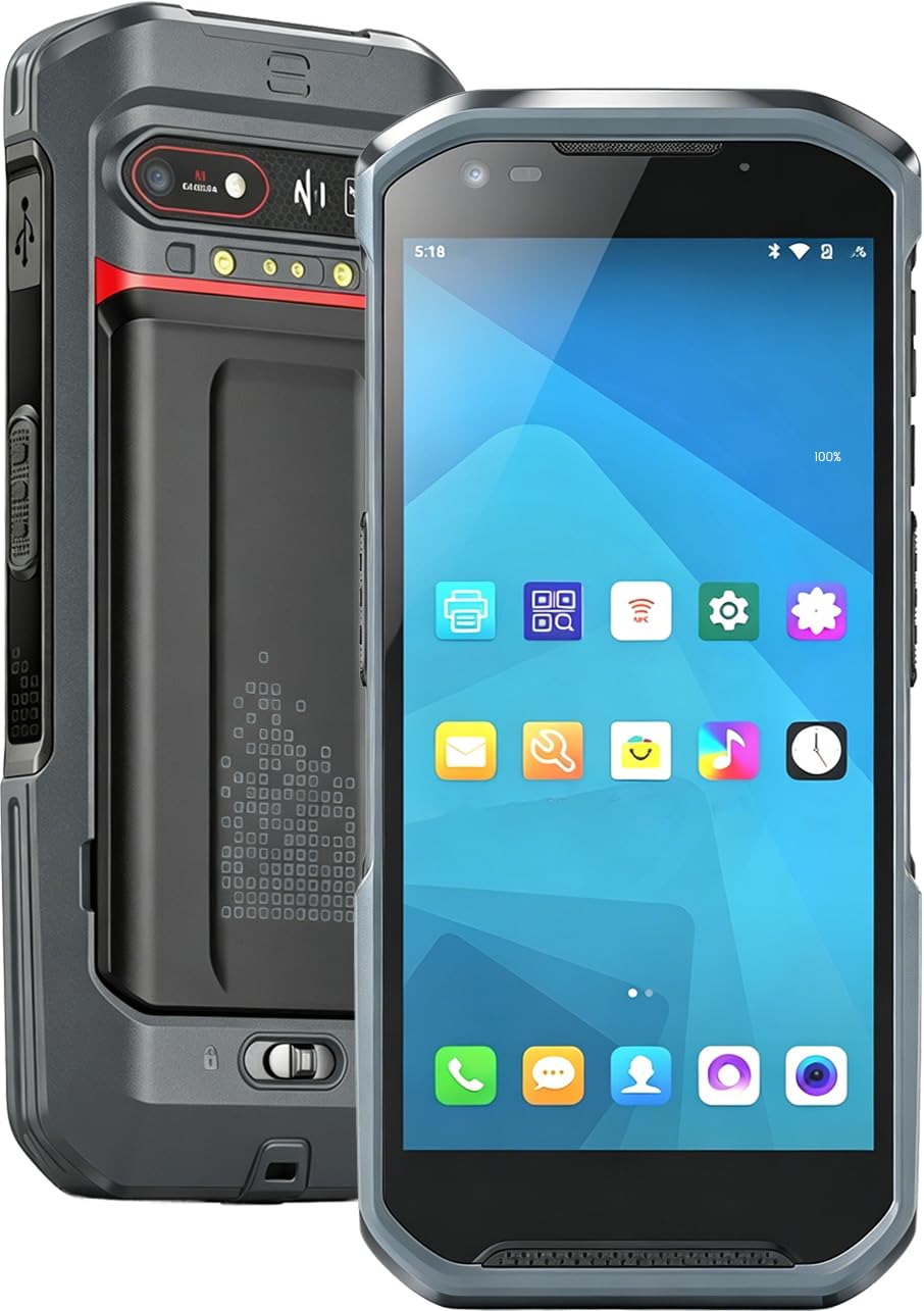 Kayoote S6 Escáner de Código de Barras Android 13, PDA Computadora Móvil Táctil 5.5", Octa-Core 6GB+64GB, Escáner 1D/2D/QR, Batería 5200mAh, 4G WiFi NFC Terminal de Datos de Inventario