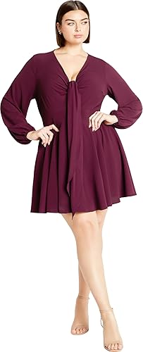 City Chic Women's Plus Size Dress - Adelyn, 12 Plum