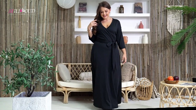 cotton 4xl dress for women Plus Size Cotton V Neck Ankle-Length Maxi Dress 4XL Three Quarter Sleeve  for Women from Dhgate Plus size Dresses