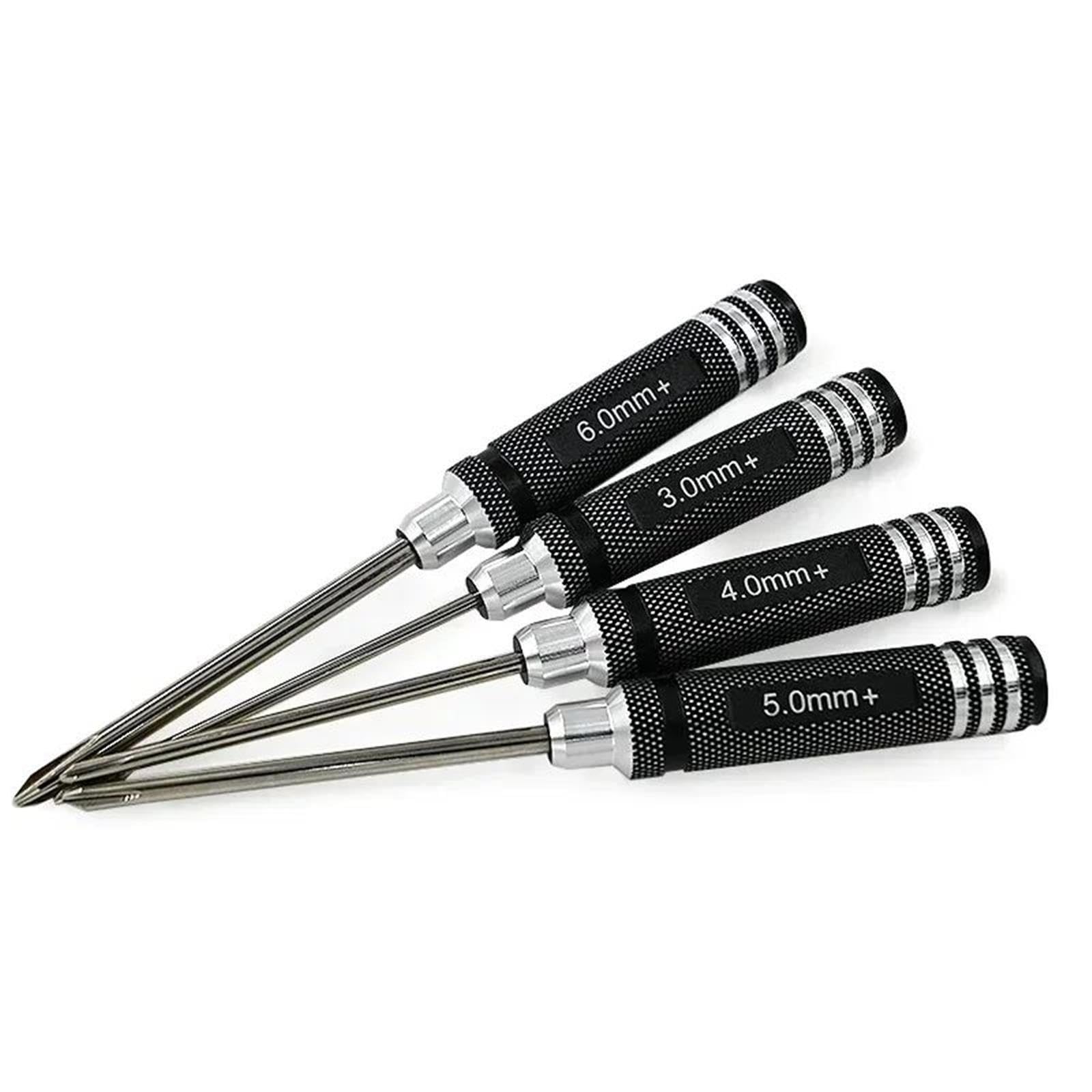 Set Cacciaviti A Croce Acciaio 3-6mm 4Pezzi Per Riparazione Elicottero RC